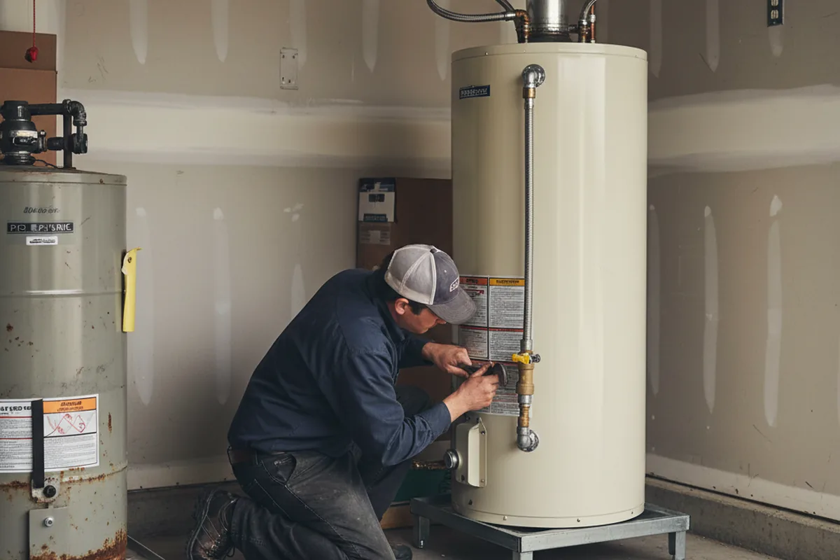 Water heater and shutoff valve replacement in Mathews
